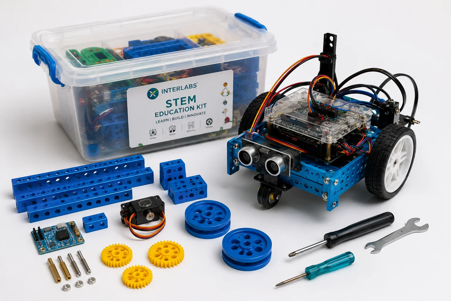 STEM Education Kits for schools, robotics learning, coding education, engineering projects and modern STEM laboratory training systems